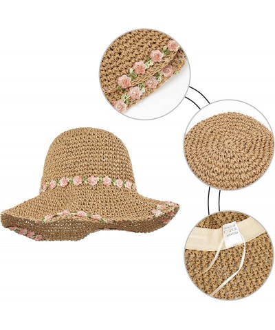 Van Caro Women Wide Brim Straw Roll up Hat Beach Sun Hat Summer Fishing Hat 8209 Light Coffee $9.24 Sun Hats