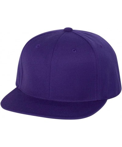 6-Panel Structured Flat Visor Classic Snapback (6089) Purple $10.72 Baseball Caps