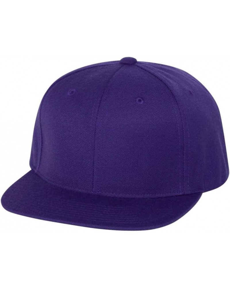 6-Panel Structured Flat Visor Classic Snapback (6089) Purple $10.72 Baseball Caps