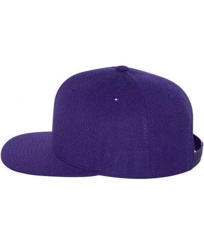 6-Panel Structured Flat Visor Classic Snapback (6089) Purple $10.72 Baseball Caps