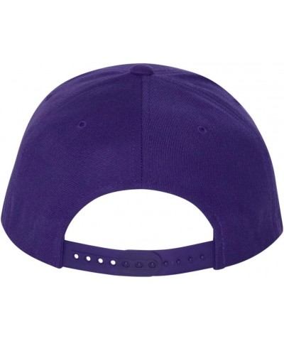 6-Panel Structured Flat Visor Classic Snapback (6089) Purple $10.72 Baseball Caps