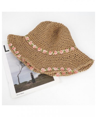 Van Caro Women Wide Brim Straw Roll up Hat Beach Sun Hat Summer Fishing Hat 8209 Light Coffee $9.24 Sun Hats