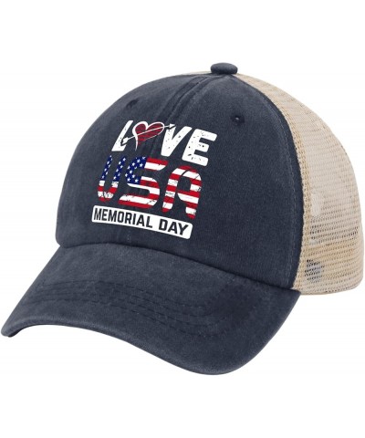 Happy Memorial Day Love Memorial Hat America Hats for Womens Men AllBlack Baseball Hat Running Hats Dad Purplish Blue01 $9.65...