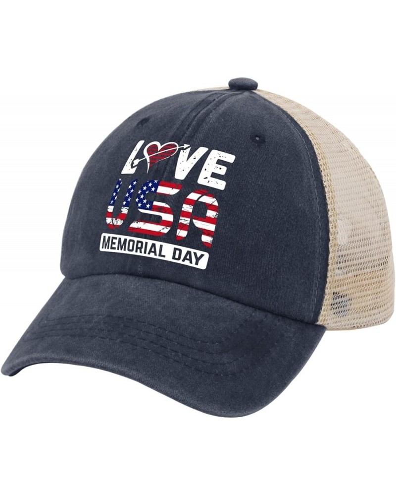 Happy Memorial Day Love Memorial Hat America Hats for Womens Men AllBlack Baseball Hat Running Hats Dad Purplish Blue01 $9.65...