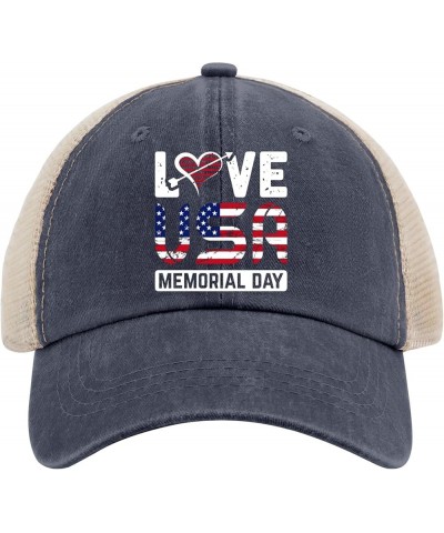 Happy Memorial Day Love Memorial Hat America Hats for Womens Men AllBlack Baseball Hat Running Hats Dad Purplish Blue01 $9.65...