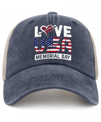 Happy Memorial Day Love Memorial Hat America Hats for Womens Men AllBlack Baseball Hat Running Hats Dad Purplish Blue01 $9.65...