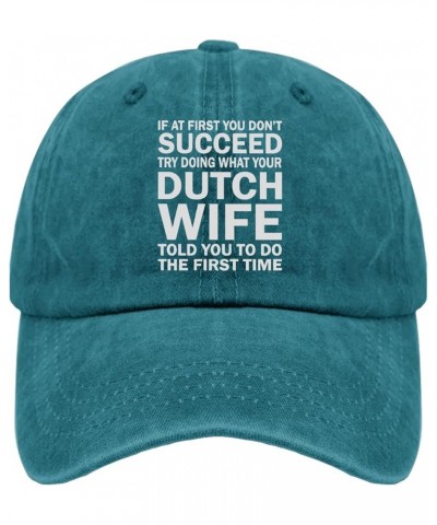 If at First You Don't Succeed Try Doing What Cody Hat Camp Hat Pigment Black Golf Hats Men Gifts for Men Cyan Blue $11.13 Buc...