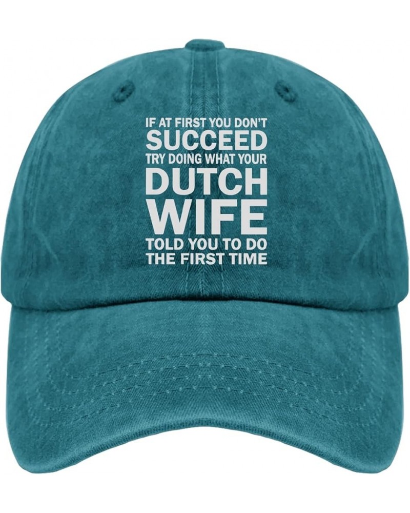 If at First You Don't Succeed Try Doing What Cody Hat Camp Hat Pigment Black Golf Hats Men Gifts for Men Cyan Blue $11.13 Buc...