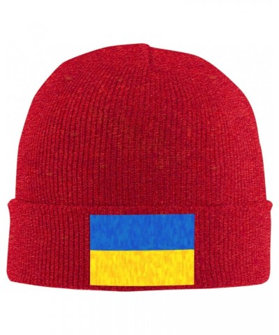 Ukraine Flag Oil Painted Beanie Hat Skull Knit Warm Cap Women Men Soft Stretch for Winter4 Red $15.10 Skullies & Beanies