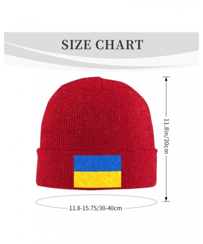 Ukraine Flag Oil Painted Beanie Hat Skull Knit Warm Cap Women Men Soft Stretch for Winter4 Red $15.10 Skullies & Beanies