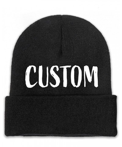 Custom Beanies Hats for Men Women Custom Hats - Add Text Logo Photo - Personalized Beanie Winter Knitted Hats 9colors Availab...