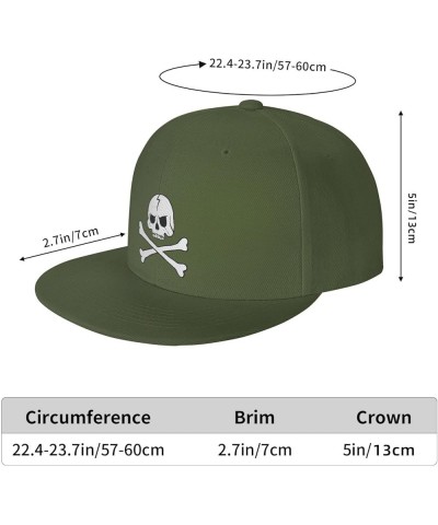 Men Women Adjustable Baseball Caps, White Skull with Crossbones Unisex Plain Hats Vintage Trucker Dad Cap Black Moss Green $1...