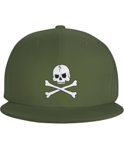 Men Women Adjustable Baseball Caps, White Skull with Crossbones Unisex Plain Hats Vintage Trucker Dad Cap Black Moss Green $1...