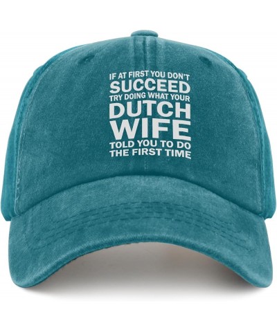 If at First You Don't Succeed Try Doing What Cody Hat Camp Hat Pigment Black Golf Hats Men Gifts for Men Cyan Blue $11.13 Buc...