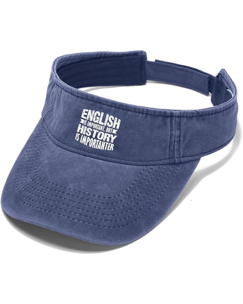 English is Important But Historys is Importanters Cap Visor Hats for Adult Sun Visor Packable Navy $10.81 Visors