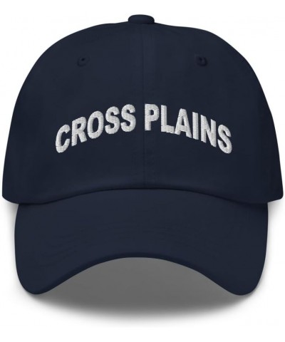 Cross Plains Wisconsin Hat Cross Plains WI Cap Embroidered Dad Hat Adjustable Strap Closure Unisex Navy $16.40 Baseball Caps