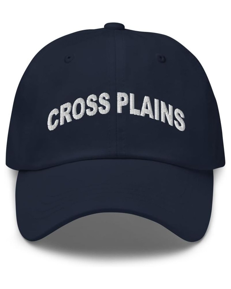 Cross Plains Wisconsin Hat Cross Plains WI Cap Embroidered Dad Hat Adjustable Strap Closure Unisex Navy $16.40 Baseball Caps