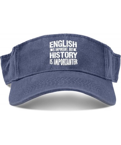 English is Important But Historys is Importanters Cap Visor Hats for Adult Sun Visor Packable Navy $10.81 Visors