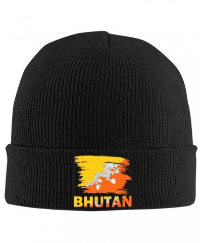 Vintage Bhutan Flag Crafted Comfort Premium Yarn Beanies for All Seasons Black $15.79 Skullies & Beanies