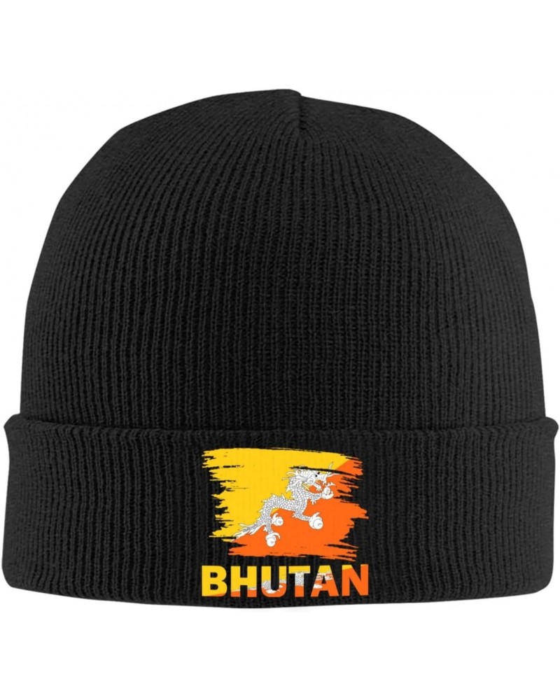 Vintage Bhutan Flag Crafted Comfort Premium Yarn Beanies for All Seasons Black $15.79 Skullies & Beanies