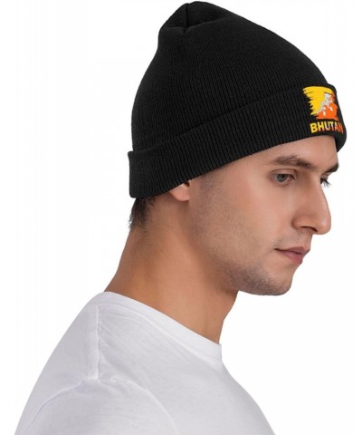 Vintage Bhutan Flag Crafted Comfort Premium Yarn Beanies for All Seasons Black $15.79 Skullies & Beanies