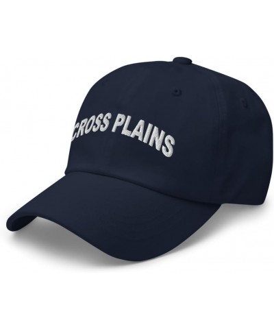 Cross Plains Wisconsin Hat Cross Plains WI Cap Embroidered Dad Hat Adjustable Strap Closure Unisex Navy $16.40 Baseball Caps