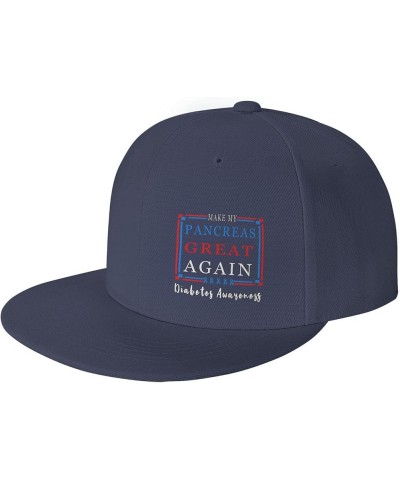 Snapback Baseball Cap Make My Pancreas Great Again Diabetes Awareness Hat for Men Women Navy Blue $11.54 Baseball Caps