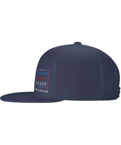 Snapback Baseball Cap Make My Pancreas Great Again Diabetes Awareness Hat for Men Women Navy Blue $11.54 Baseball Caps