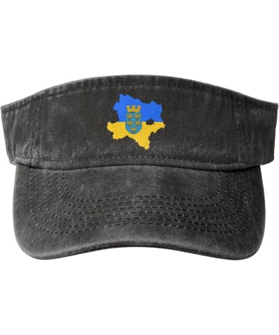 Flag Map of Lower Austria Sun Visor Hats for Women Men Sun Hat Vintage Golf Hat Adjustable Baseball Cap Black $13.87 Visors