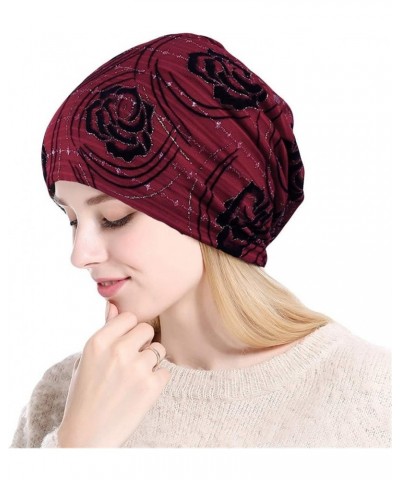 Chemo Turbans Headwear Hat Cap for Women Cancer Patient Hairloss Caps for Men Women,Lightweight Sleep Hats Birthday Wine $5.8...