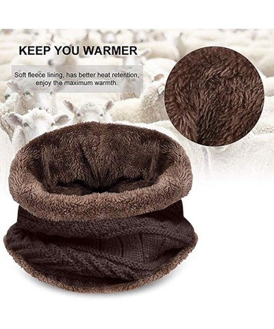 Cap Scarf Winter Windproof Thicken Two-Piece Warm Men and Knit Hat Baseball Caps Coffee $9.30 Baseball Caps