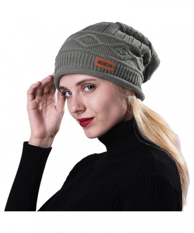 Knitted Hat Thick Soft Warm Thick Hat Without A Hood Suitable for Both Men and Women Hats Cover Ears Hats Grey 5 $8.90 Skulli...