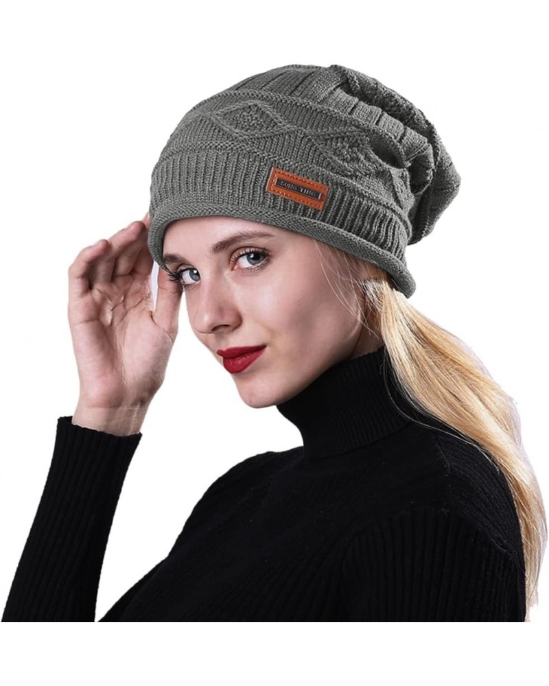 Knitted Hat Thick Soft Warm Thick Hat Without A Hood Suitable for Both Men and Women Hats Cover Ears Hats Grey 5 $8.90 Skulli...