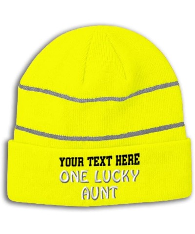 Custom Reflective Beanie 1 Lucky Aunt Blessed Family B Aunt Acrylic High Visibility Running Gear for Men & Women 1 Size Neon ...