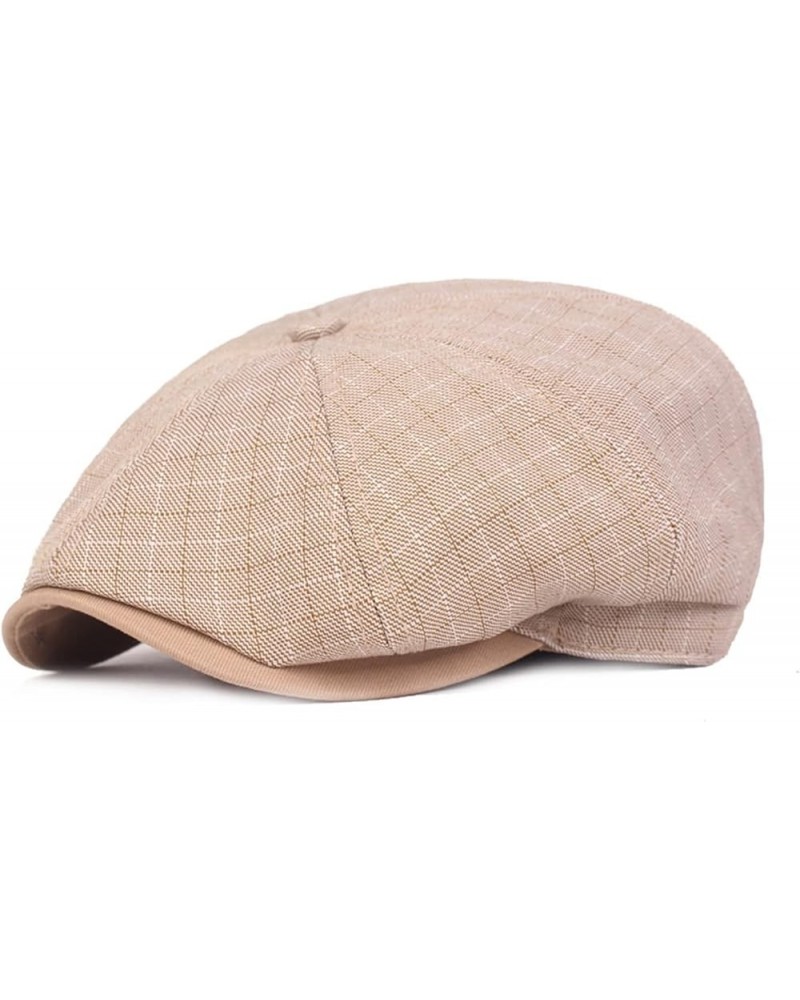 Lattice Spring Autumn Short Brim Men Newsboy Hat Painter Hat Elasticity Splicing Beret Peaked Cap (Color : A, Size : 56-59CM)...