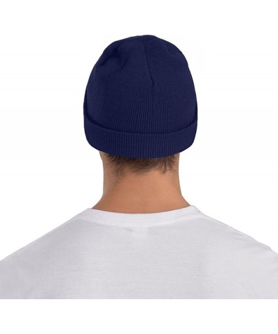 Aliens are There But We Don't Care Beanie Hat for Men Women Winter Hat Cuffed Knit Skull Cap Warm Ski Hats Navy Blue $9.74 Sk...