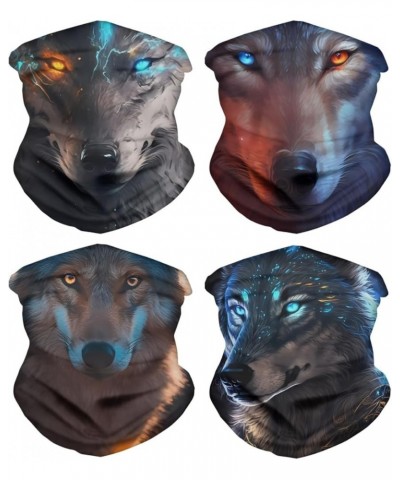 3D Viking Totem Print Balaclava Bandana Neck Gaiter Scarf Headband for Womens Mens 4pcs Lightning Wolf $11.50 Balaclavas