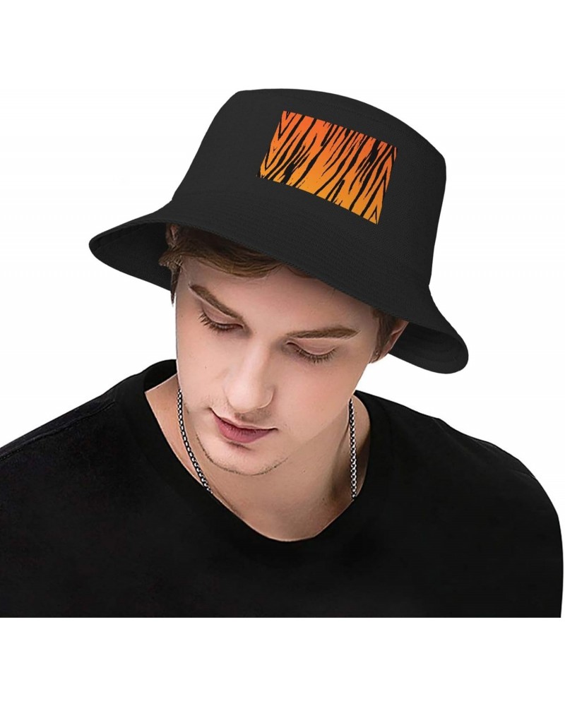 Tiger Stripe Fisherman Beanies for Men, Bucket Hats for Fishing, Sun Protection Hats with Regional Printing Black $11.93 Buck...