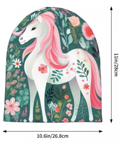 Unicorn with Pink Hair Adult Fashion Knitted hat : Soft and Comfortable, Breathable, Lightweight, Black, One Size $11.42 Skul...