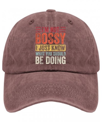 I'm Not Bossy I Just Know What You Should Be Doing Hat Funny Hats for Women Men Pigment Black Funny Hats Wine Red $11.72 Cowb...