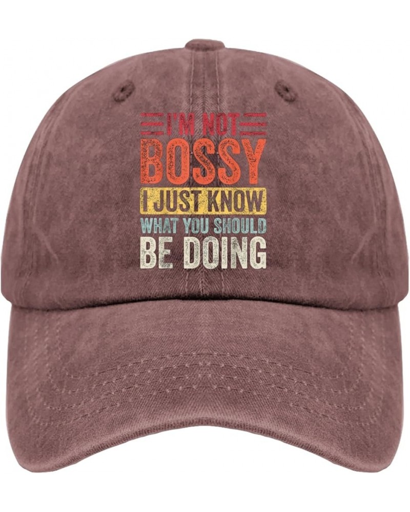 I'm Not Bossy I Just Know What You Should Be Doing Hat Funny Hats for Women Men Pigment Black Funny Hats Wine Red $11.72 Cowb...