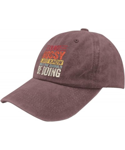 I'm Not Bossy I Just Know What You Should Be Doing Hat Funny Hats for Women Men Pigment Black Funny Hats Wine Red $11.72 Cowb...