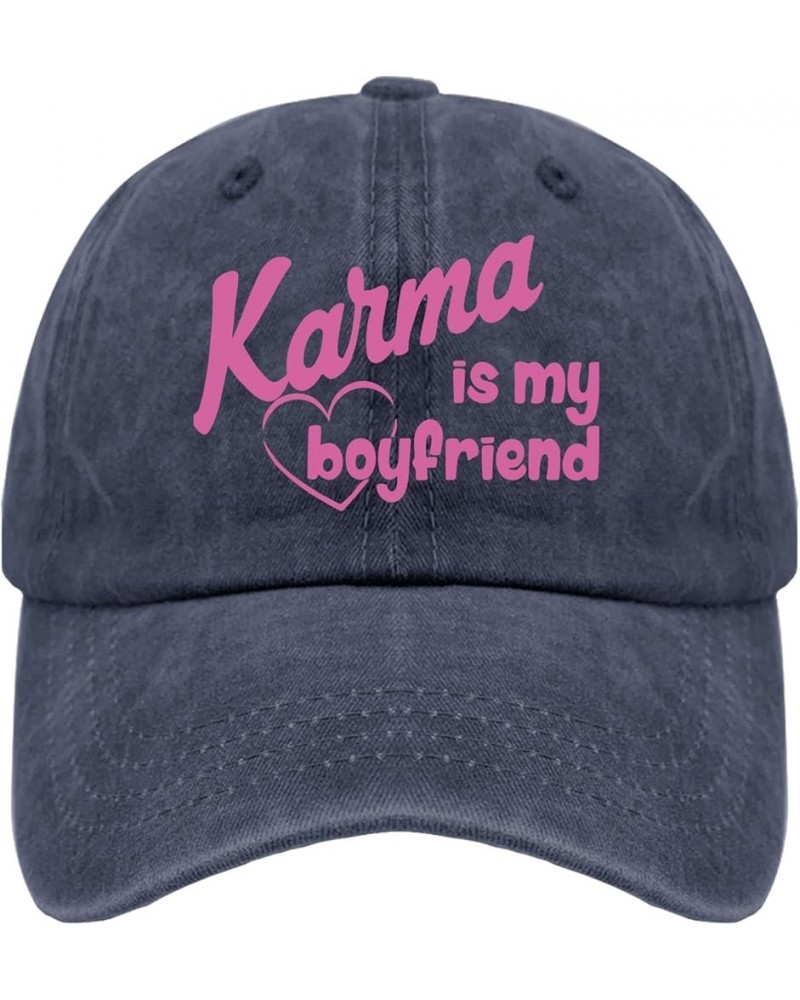 Karma is My Boyfriend hat Runners hat Pigment Black Mens Sun hat Gifts for Mom Sun Hat Navy Blue $11.79 Sun Hats