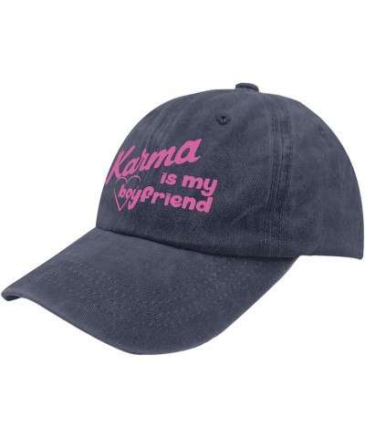 Karma is My Boyfriend hat Runners hat Pigment Black Mens Sun hat Gifts for Mom Sun Hat Navy Blue $11.79 Sun Hats