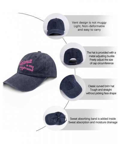 Karma is My Boyfriend hat Runners hat Pigment Black Mens Sun hat Gifts for Mom Sun Hat Navy Blue $11.79 Sun Hats