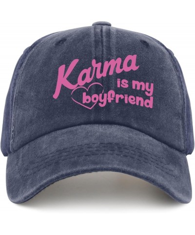 Karma is My Boyfriend hat Runners hat Pigment Black Mens Sun hat Gifts for Mom Sun Hat Navy Blue $11.79 Sun Hats