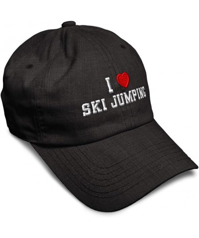 Soft Baseball Cap I (Love) Ski Jumping Red Heart Sports Lovers Jumping Ski Jumping Twill Cotton Lovers Dad Hats for Men & Wom...