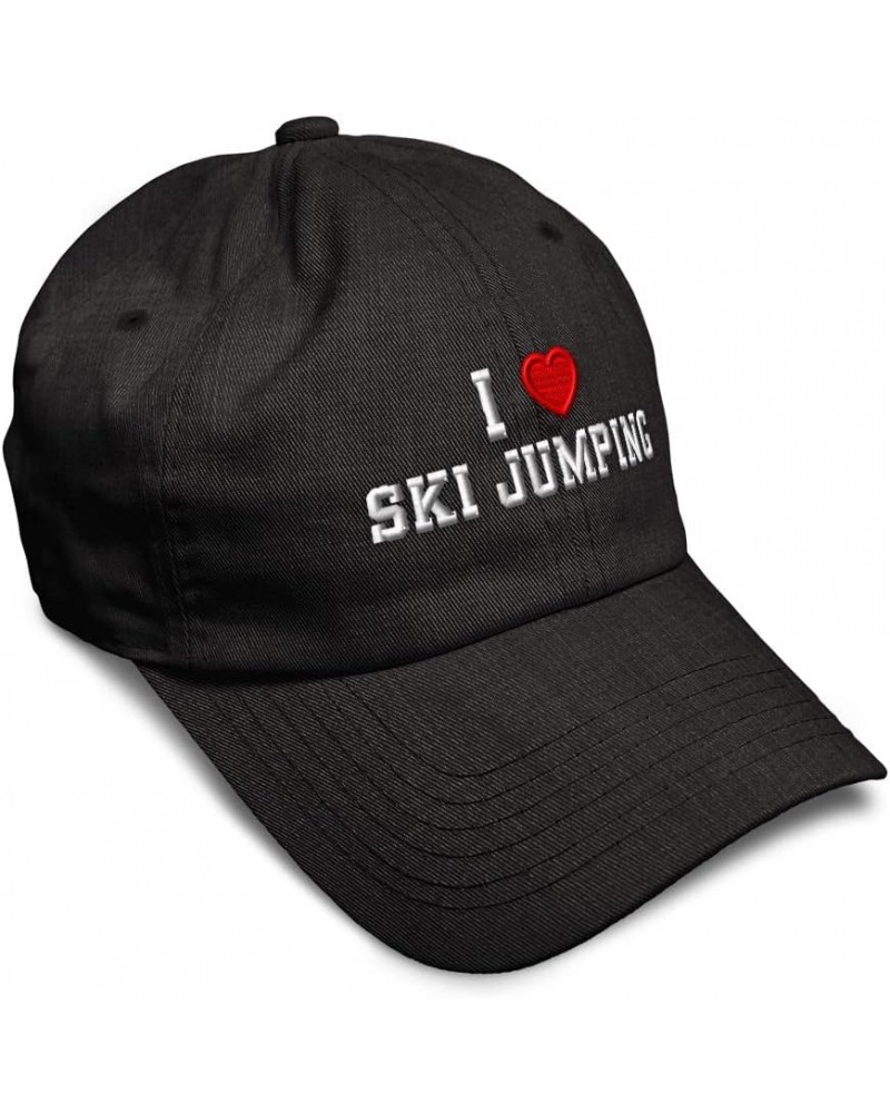 Soft Baseball Cap I (Love) Ski Jumping Red Heart Sports Lovers Jumping Ski Jumping Twill Cotton Lovers Dad Hats for Men & Wom...