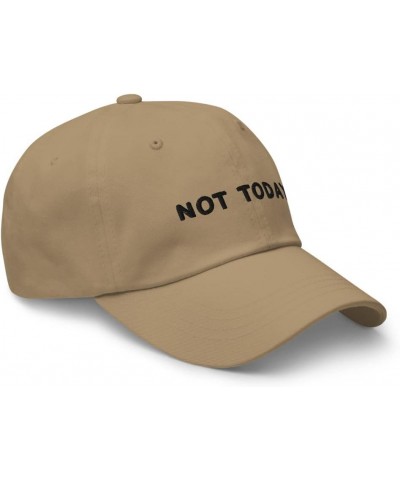 Not Today Embroidered Baseball Cap Cotton Unisex Funny Sarcastic Hat Adjustable Minimalist Dad Hat Khaki $19.86 Baseball Caps