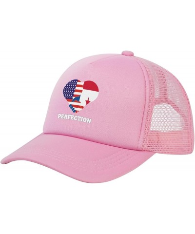 Trucker Hat Mesh Baseball Cap Adjustable Dad Hat Unisex Pink $11.48 Baseball Caps